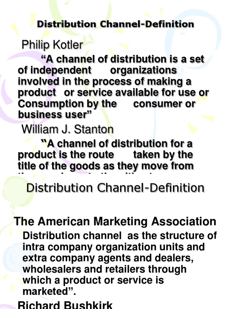 Philip Kotler Distribution ChannelDefinition PDF Retail Supermarket
