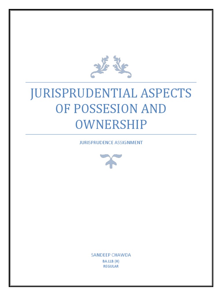 ownership and possession in jurisprudence pdf