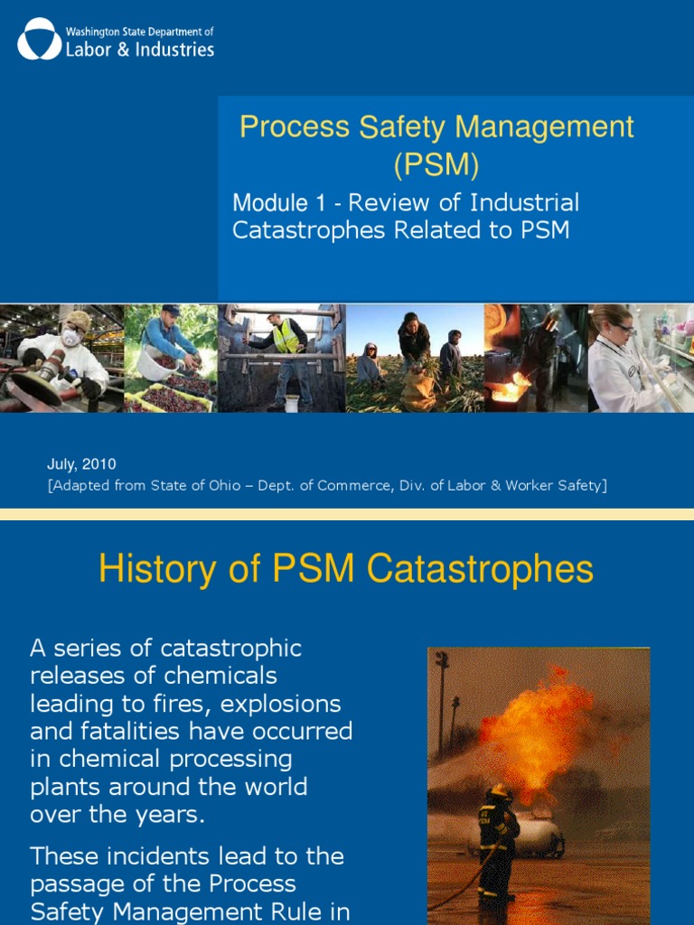 Process Safety Management (PSM) : Module 1 - Review of Industrial ...
