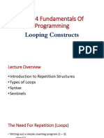 CS-114 Fundamentals of Programming: Looping Constructs
