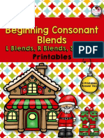 Beginning Consonant Blends Worksheets Christmas Themed Free