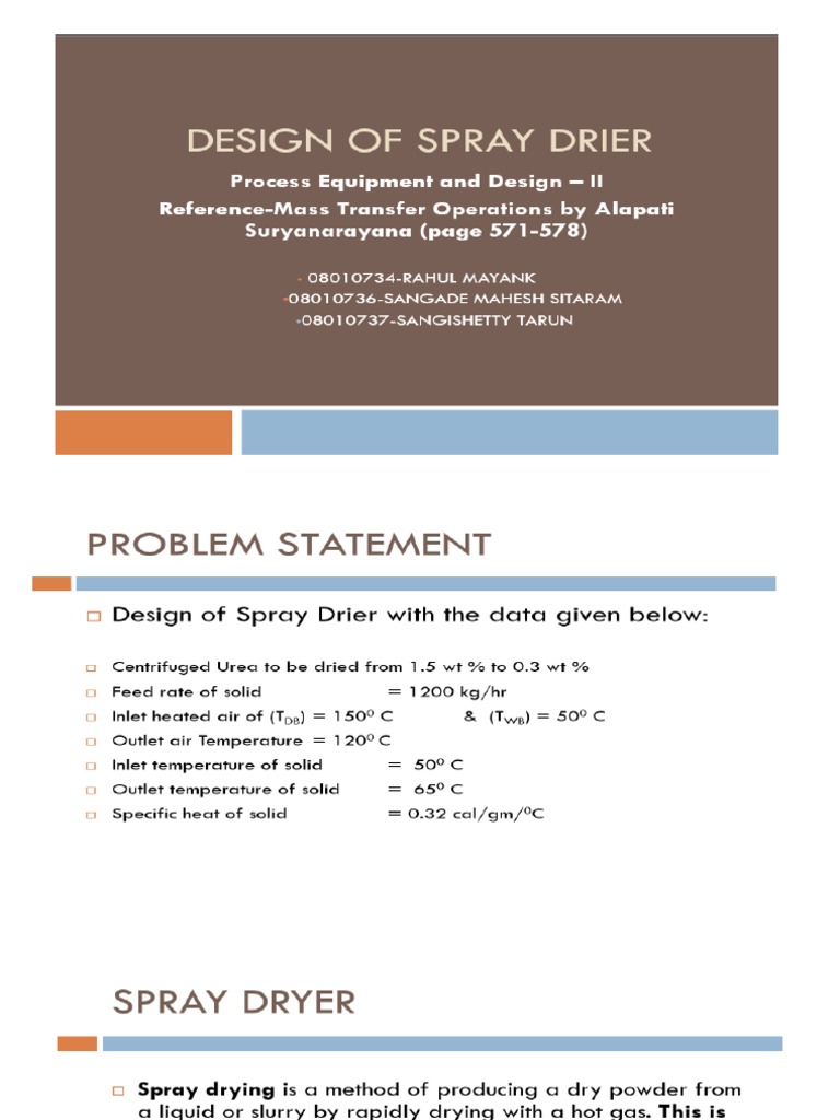 Spray Dryer Design PDF