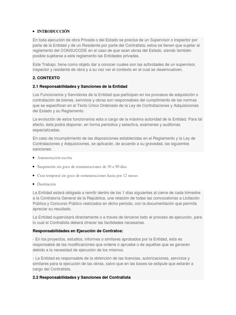 Supervisión y Responsabilidades en Obras | PDF | Sociedad de ...