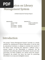 Presentation On Library Management System