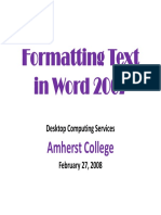 Formatting Text in Word 2007