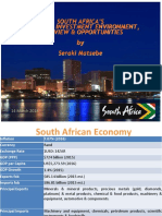 South Africa'S Trade and Investment Environment, Overview & Opportunities by Seraki Matsebe
