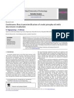 Continuous-Flow Transesterification of Crude Jatropha Oil With Microwave Irradiation