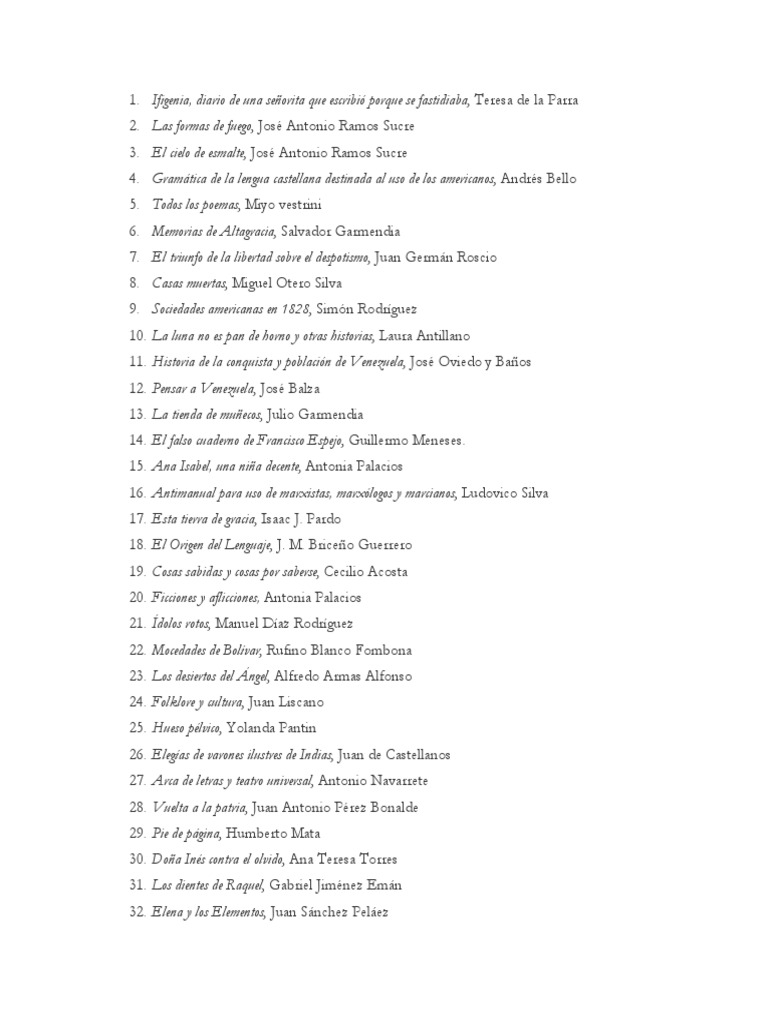 100 Libros Venezolanos | PDF | Venezuela | Pueblo latinoamericano