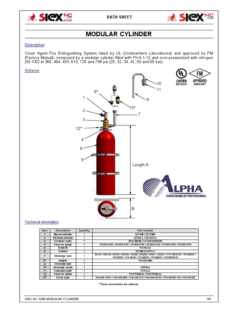 SIEX NC 1230 Modular Cylinder Data Sheet | PDF | Valve | Actuator