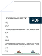 Calculo de velocidade média e tempo de viagem de trem e lesma