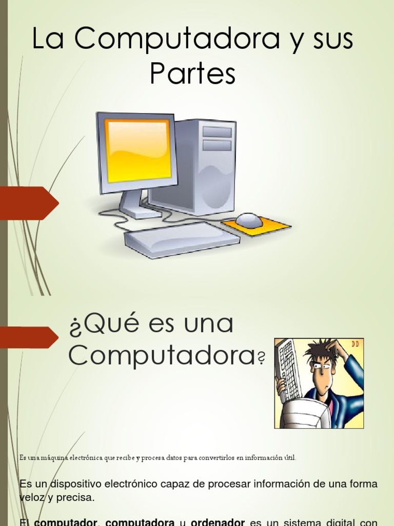 El Computador y Sus Partes | PDF | Hardware de la computadora | Unidad ...