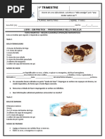 Texto injuntivo Receita culinária e operações matemáticas