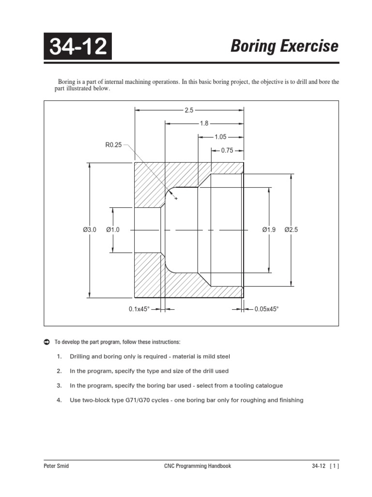 CNC Boring Project for Mild Steel | PDF | Numerical Control ...