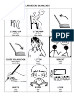 Classroom Language 2Nd Grade: /stand Ap/ Ponte de Pie /sit Daun/ Toma Asiento /óupen Yor Buk/ Abre Tu Libro