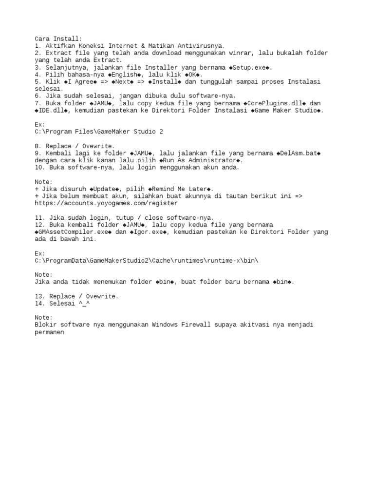 Panduan Instalasi GameMaker Studio 2 | PDF