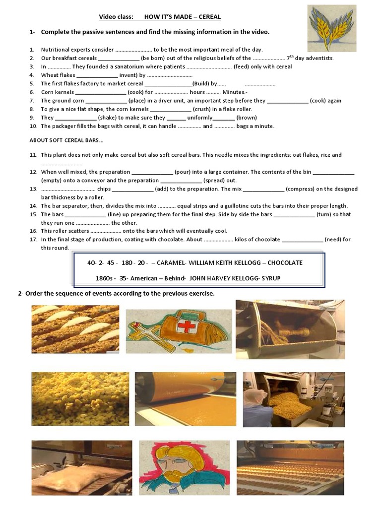Video Class How It'S Made Cereal The Passive Sentences