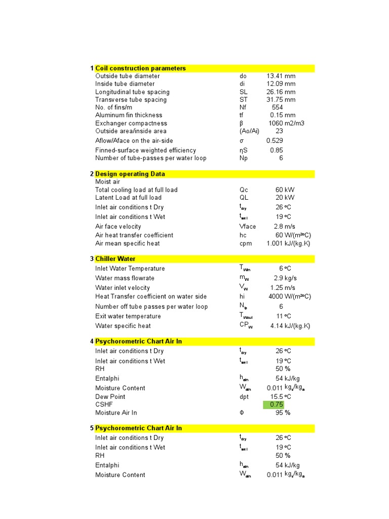 Cooling Coil Sizing PDF Air Conditioning Electromechanical
