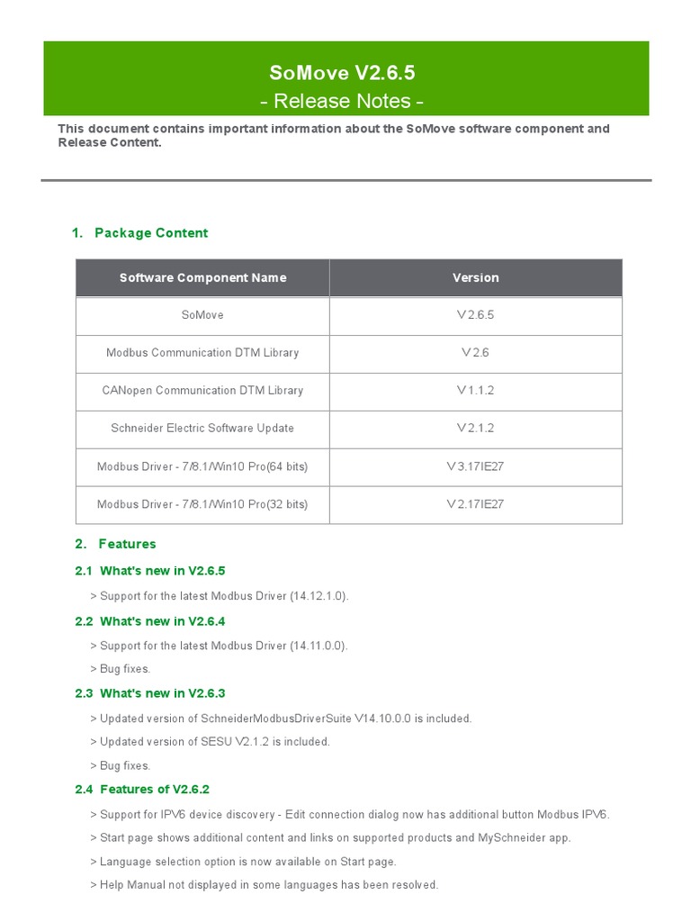 SoMove V2.6.5 Release Notes | PDF | Microsoft Windows | Component ...