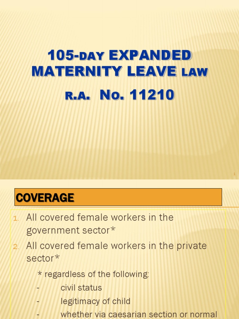 105-Expanded Maternity Leave - . N - 11210: DAY LAW R A O | PDF ...