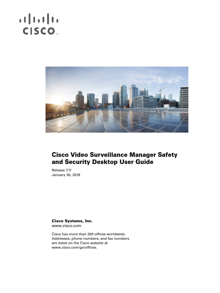 Cisco Video Surveillance Manager Safety and Security Desktop User Guide