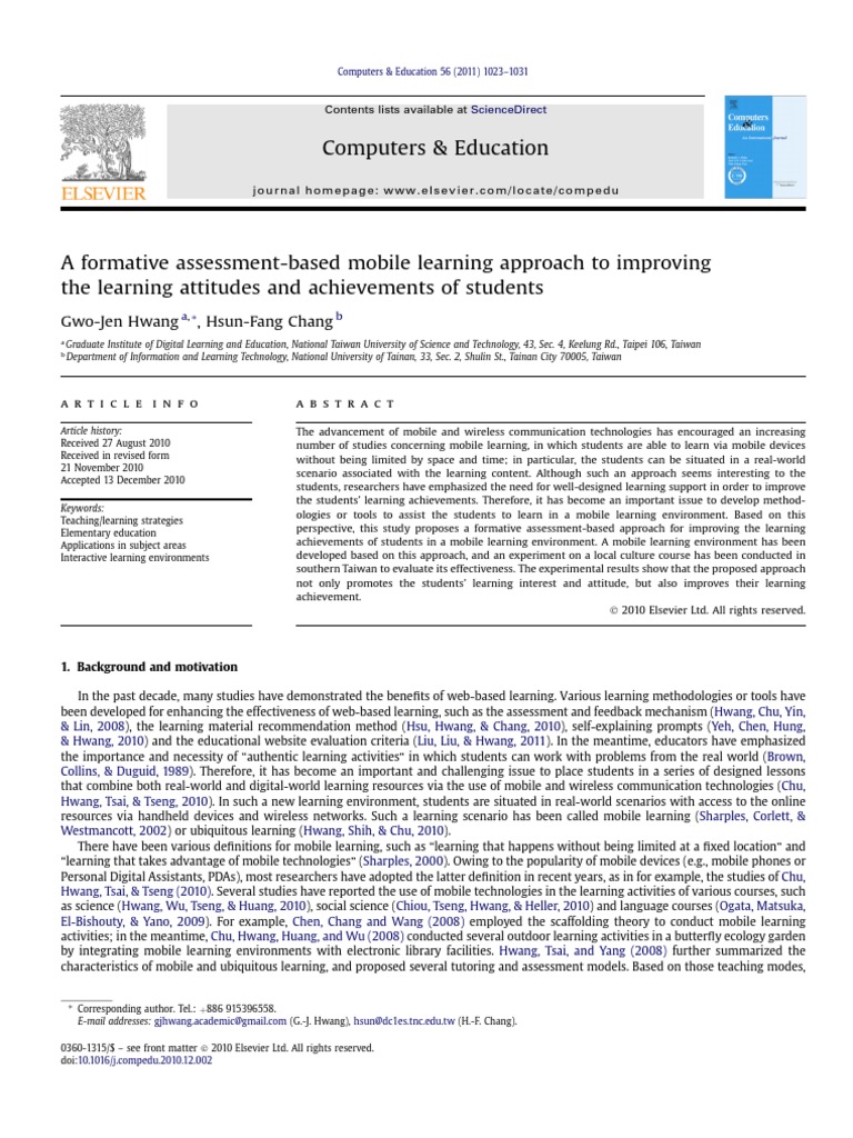 Mobile Learning via Formative Assessment | PDF | Educational Technology ...
