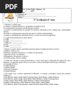 1ª Avaliação 6º Ano