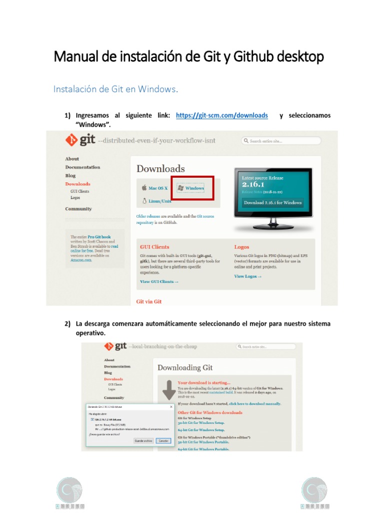Instalación de Git y GitHub Desktop | PDF | Familias de sistemas ...