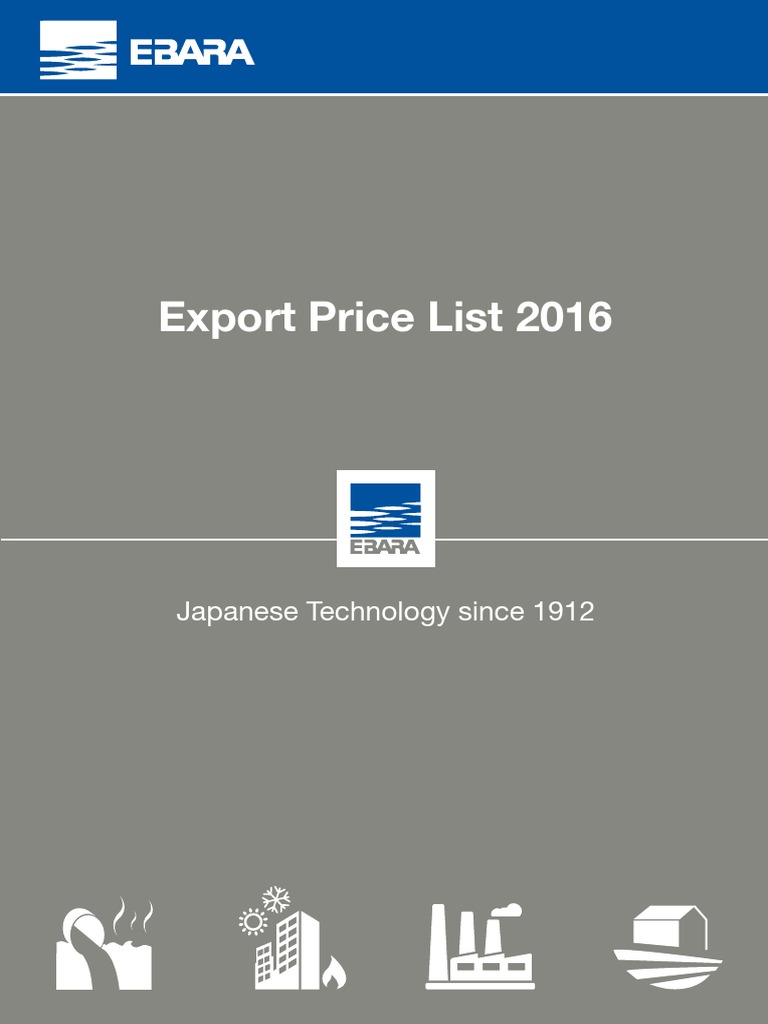 Ebara Pumps Export Price List 2016 | PDF | Pump | Electric Motor