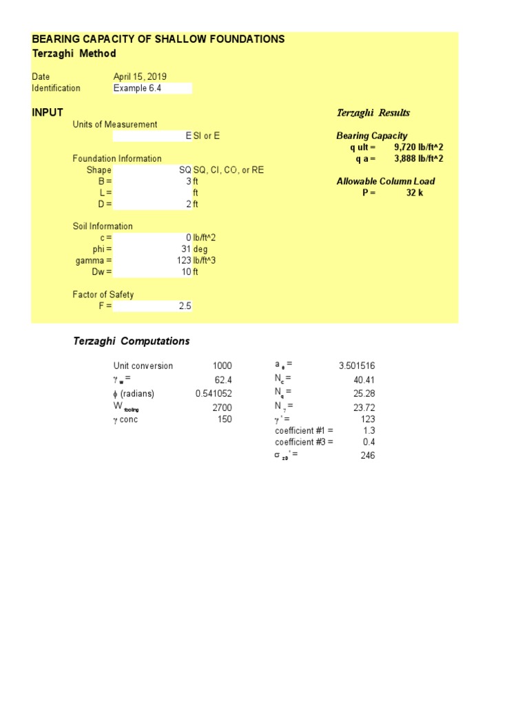 Bearing Capacity of Shallow Foundations | PDF | Units Of Measurement ...
