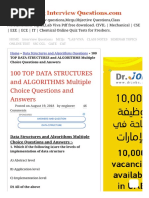 100 TOP DATA STRUCTURES and ALGORITHMS Multiple Choice Questions and Answers Data Structures and Algorithms Questions