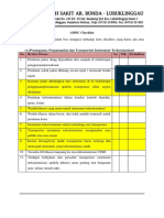 Ceklist Prosedural Operasional CSSD RS AR Bunda Lubuk Linggau