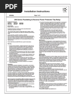 Installation Instructions: 256 Series Paralleling & Reverse Power Protector Trip Relay