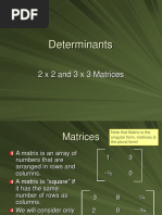 Determinants: 2 X 2 and 3 X 3 Matrices