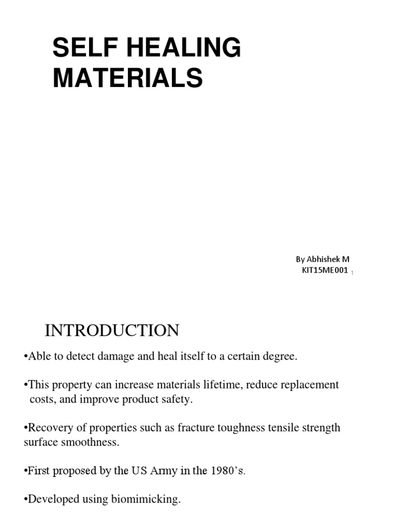 Self-Healing Composite Materials Overview | PDF | Physical Sciences ...