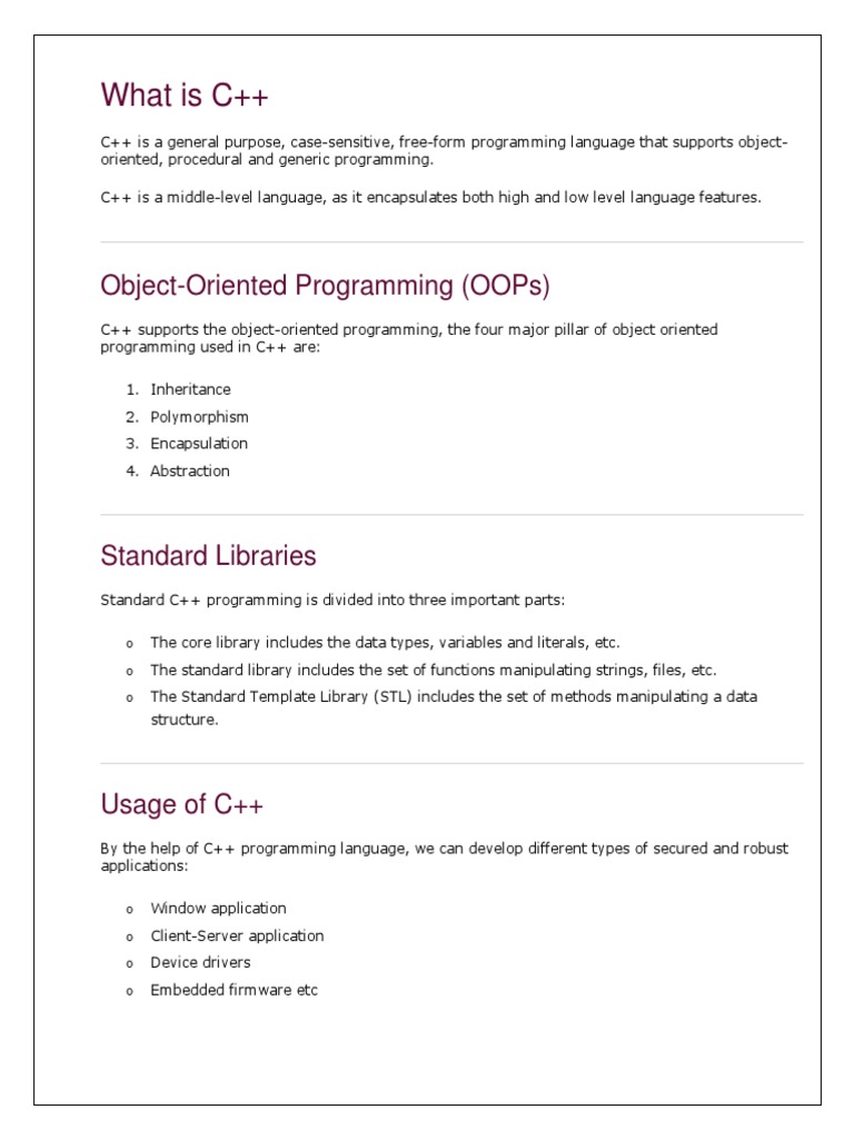 Oops and C++ Notes | PDF | Subroutine | Data Type