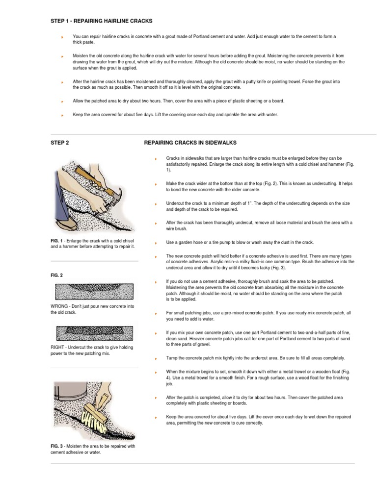 Step 1 - Repairing Hairline Cracks: FIG. 1 - Enlarge The Crack With A ...