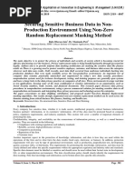 Securing Sensitive Business Data in Non-Production Environment Using Non-Zero Random Replacement Masking Method