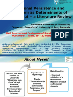 Motivational Persistence and Self-Esteem As Determinants of Dropping Out - A Literature Review