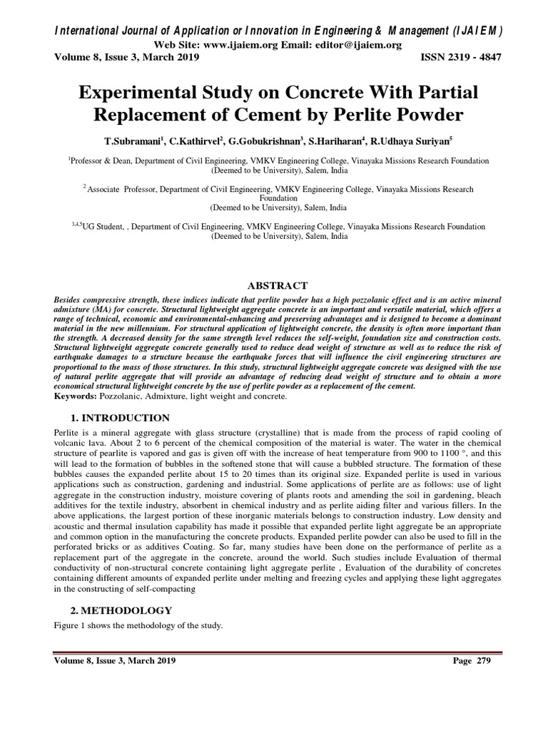 Experimental Study On Concrete With Partial Replacement of Cement by ...