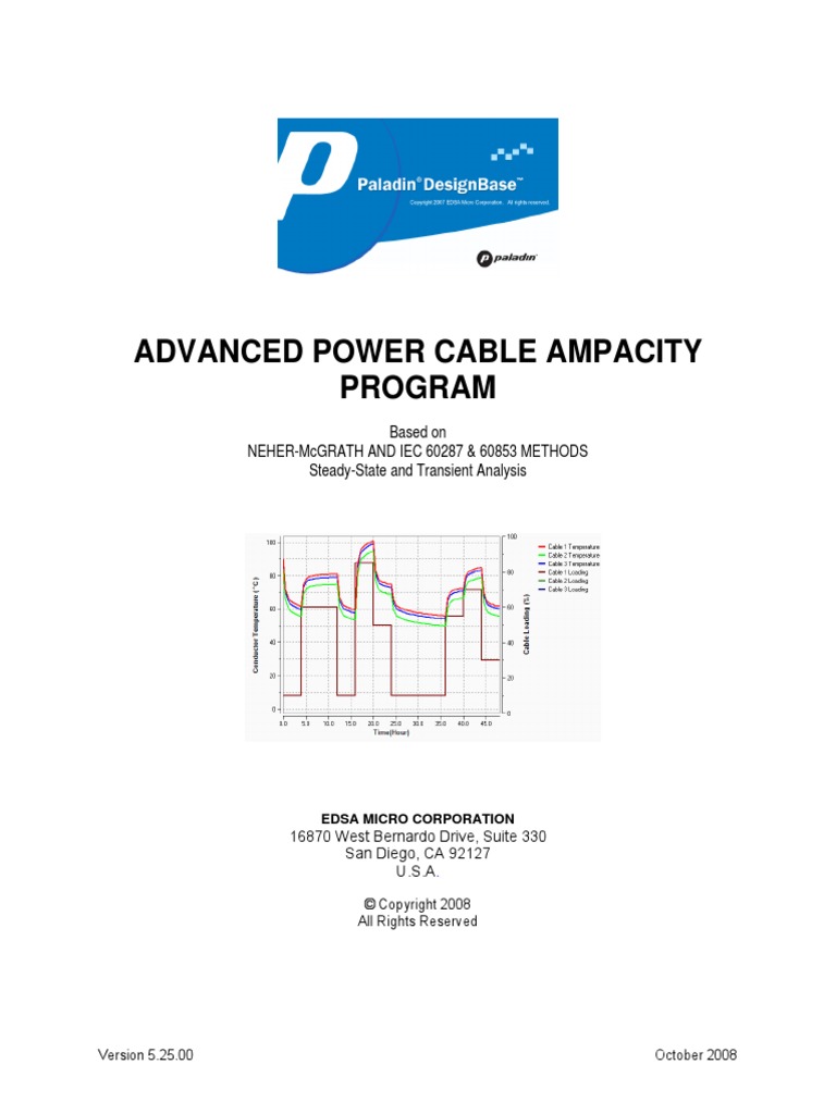 Cable Ampacity EDSA PDF | PDF | Electrical Resistivity And Conductivity ...