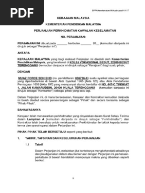 Kontrak Perkhidmatan Pkk Pdf