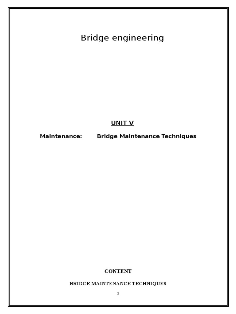 Bridge Engineering Maintenance Bridge Maintenance Techniques PDF