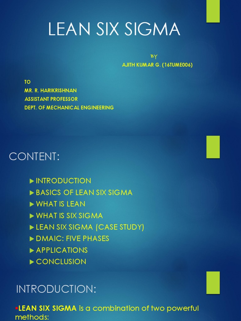 Lean Six Sigma | PDF | Six Sigma | Production And Manufacturing