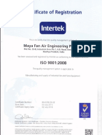 ISO 9001 Certification for Maya Fan Air Engineering