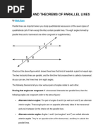 Definitions and Theorems of Parallel Lines