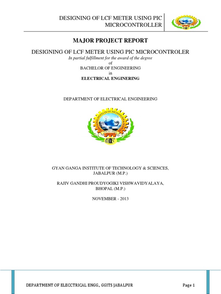 Designing of LCF Meter Using Pic Microcontroller Major Project Report