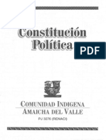 Constitution Politica de La Comunidad Indigena Amaicha Del Valle / TC / 2006