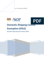 Domestic Shipping License Exemption (DSLE) : Standard Operating Procedure (SOP)