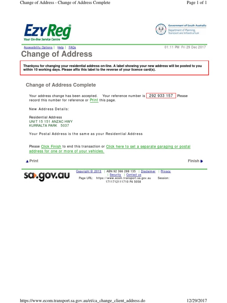 Ca Change Client Addres PDF | PDF