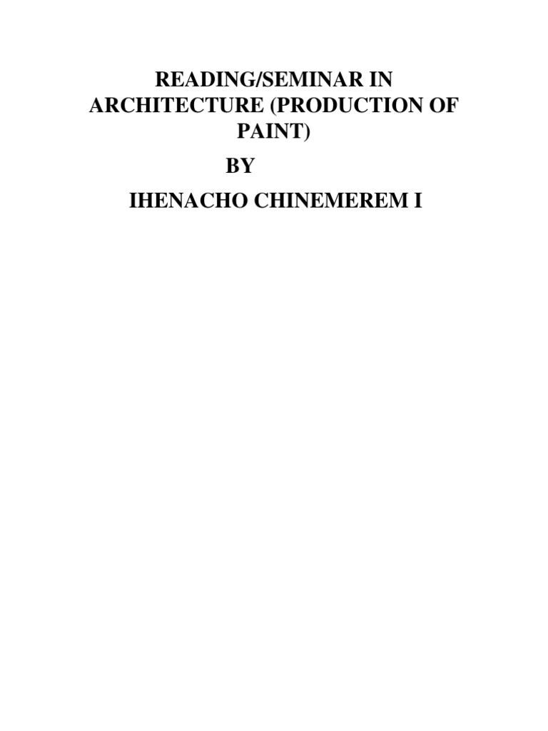 Paint Production PDF Paint Pigment